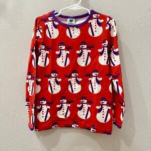 NWT Smafolk Red & Purple Snowman Long Sleeve Shirt